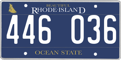 RI license plate 446036