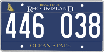 RI license plate 446038