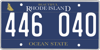RI license plate 446040