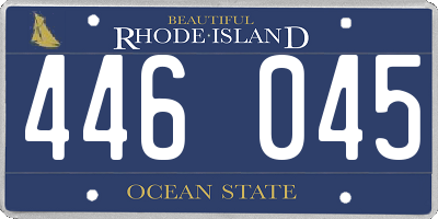 RI license plate 446045
