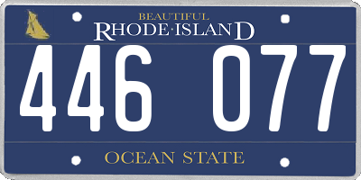 RI license plate 446077