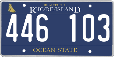 RI license plate 446103