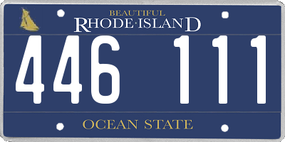 RI license plate 446111