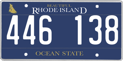 RI license plate 446138
