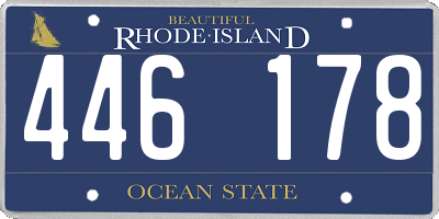 RI license plate 446178