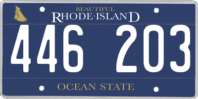 RI license plate 446203