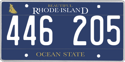 RI license plate 446205