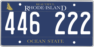 RI license plate 446222