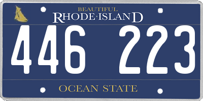 RI license plate 446223