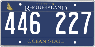 RI license plate 446227