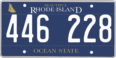 RI license plate 446228