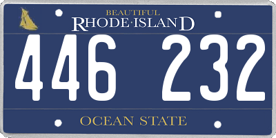 RI license plate 446232