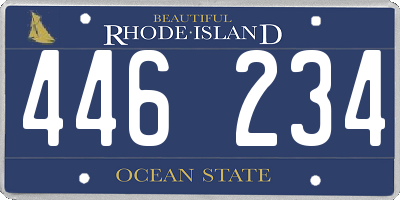RI license plate 446234