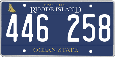 RI license plate 446258