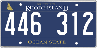 RI license plate 446312