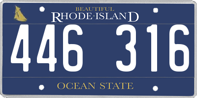 RI license plate 446316