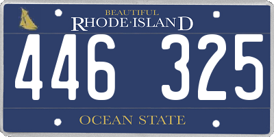 RI license plate 446325