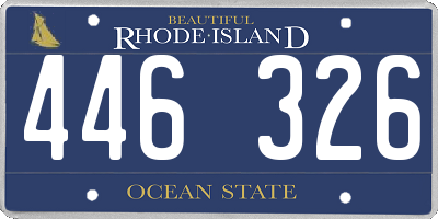 RI license plate 446326