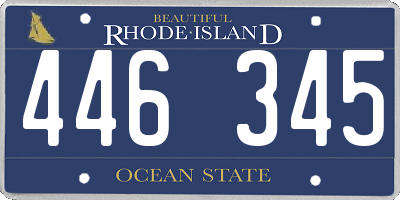 RI license plate 446345
