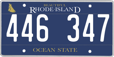 RI license plate 446347