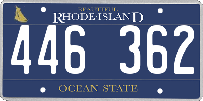 RI license plate 446362