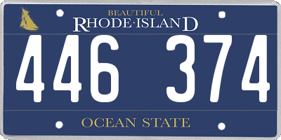 RI license plate 446374