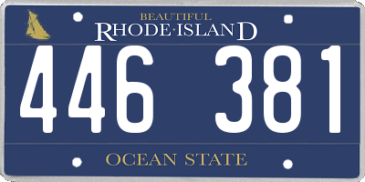 RI license plate 446381