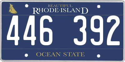 RI license plate 446392