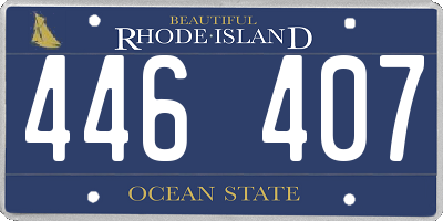 RI license plate 446407
