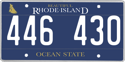 RI license plate 446430
