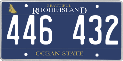 RI license plate 446432
