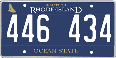RI license plate 446434
