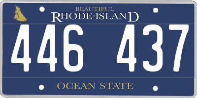 RI license plate 446437