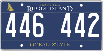 RI license plate 446442
