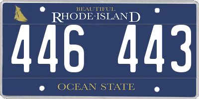 RI license plate 446443
