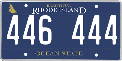 RI license plate 446444