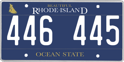 RI license plate 446445