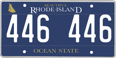 RI license plate 446446