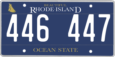 RI license plate 446447