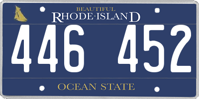 RI license plate 446452