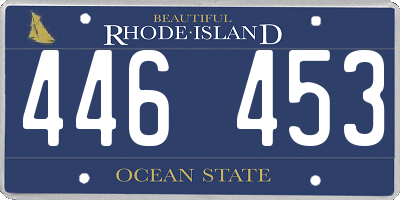 RI license plate 446453
