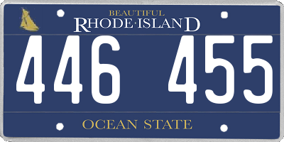 RI license plate 446455