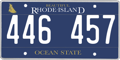 RI license plate 446457