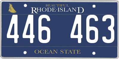RI license plate 446463