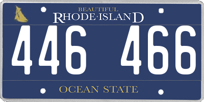 RI license plate 446466