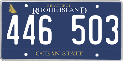 RI license plate 446503