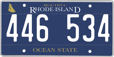 RI license plate 446534