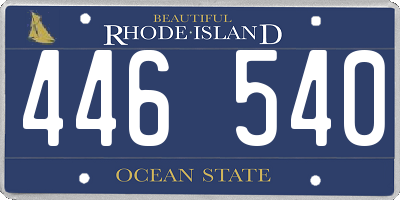 RI license plate 446540
