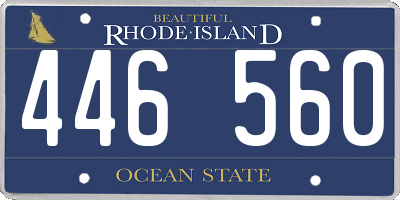 RI license plate 446560