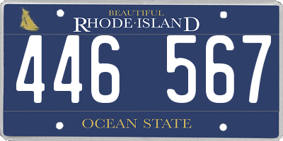 RI license plate 446567